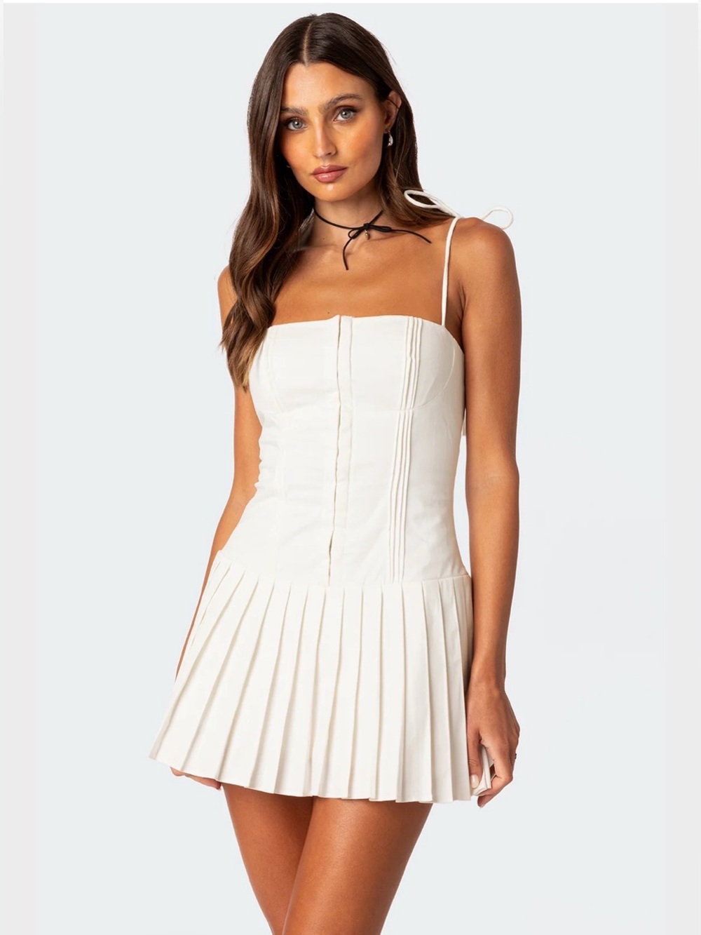 NWT Edikted Perri Pleated Corset Mini Dress
